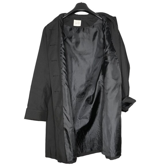 Luba Limited Edition Black Overcoat Fall Jacket Button Up Lined Plus 16 - Picture 3 of 11